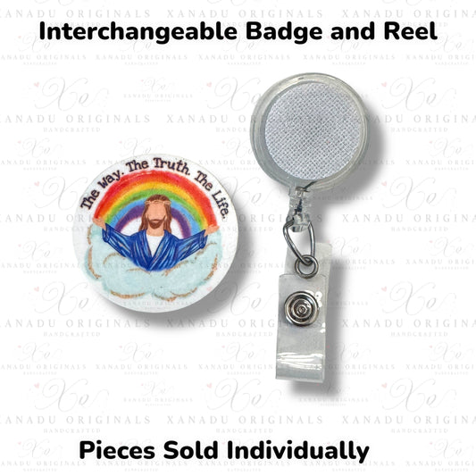 The Life The Way Interchangeable Badge Button with Reel Option