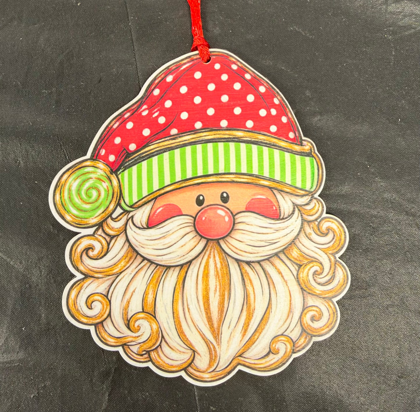 Santa Polka Dot Ornament
