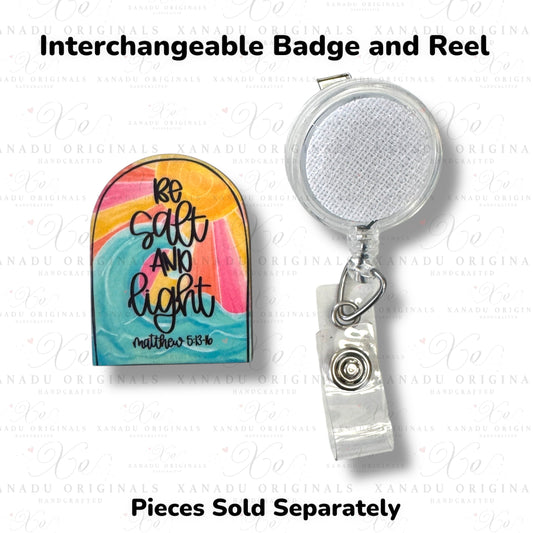 Be Salt and Light Interchangeable Badge Button with Reel Option