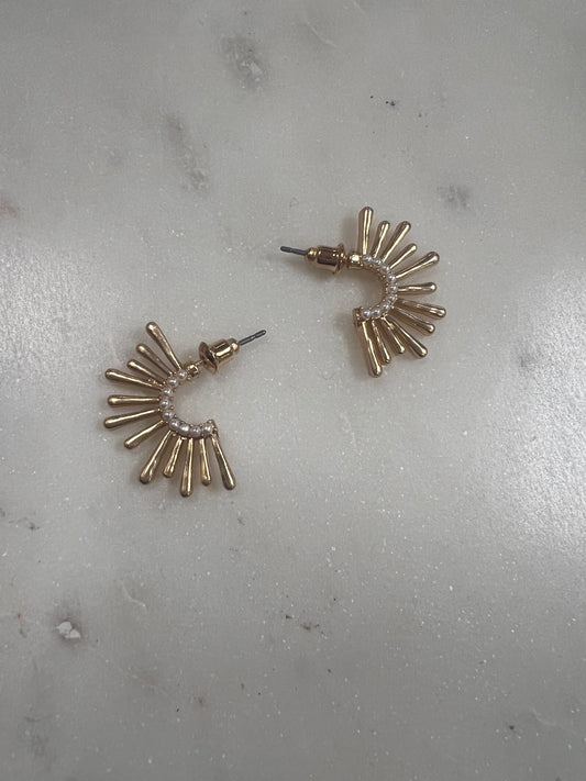 Semi-Circle Starburst Earrings