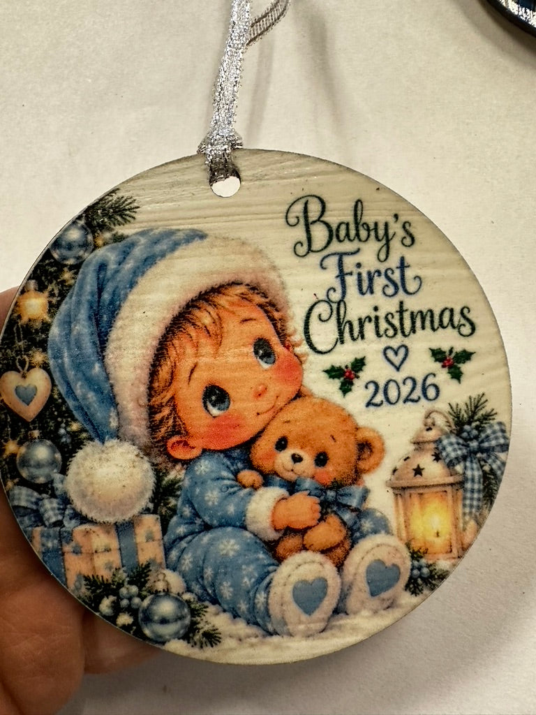 Baby's First Christmas 2026 Little Boy Ornament