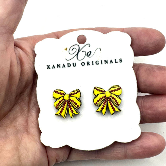 STUD Softball School Spirit Bow With Post