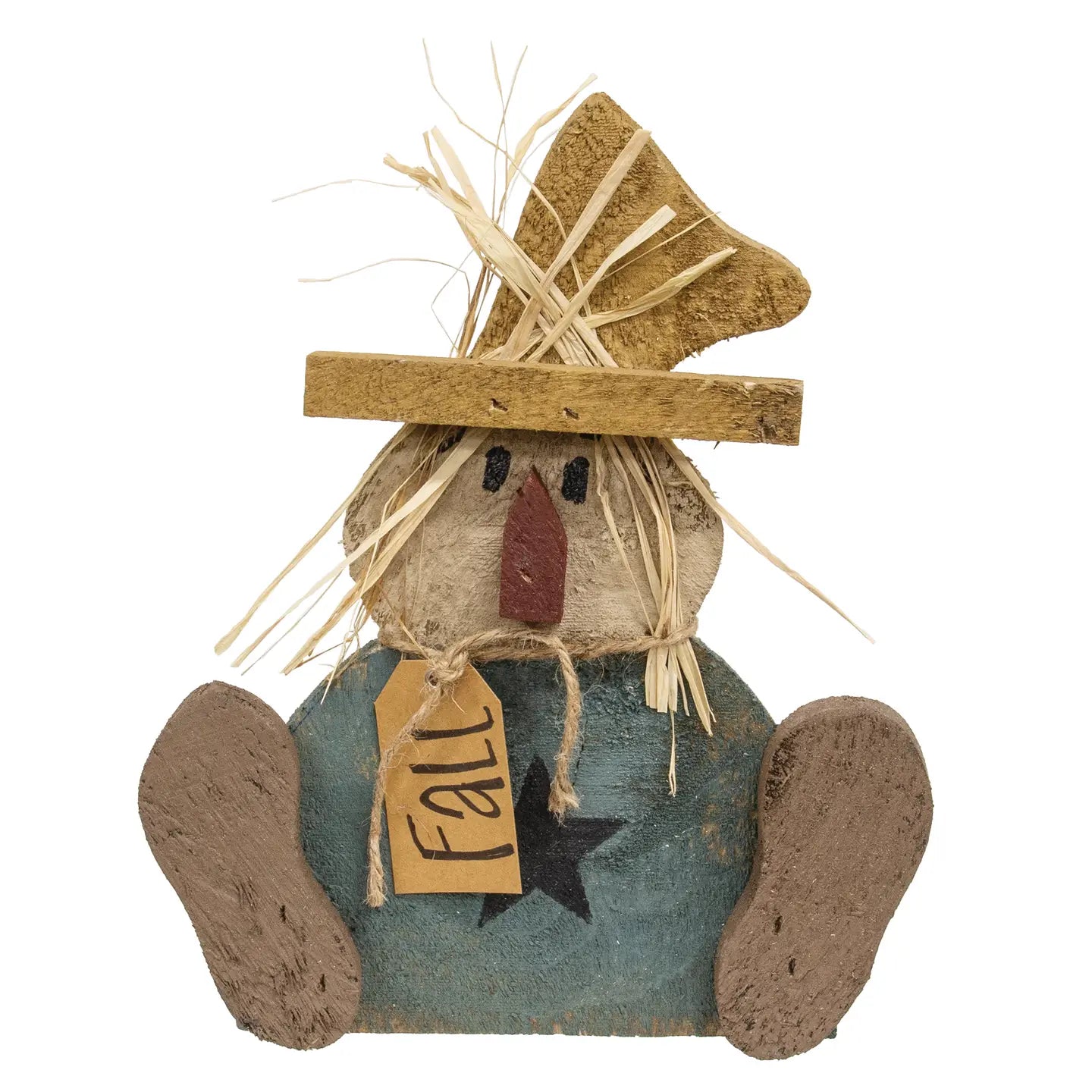 Rustic Wood Sitting Baby Fall Scarecrow