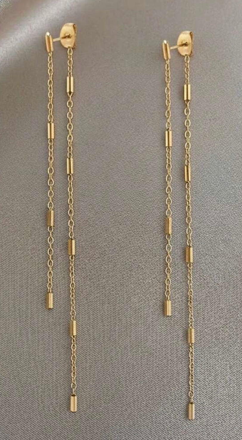 Flattened Cross Earrings