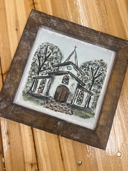 Southern Cotton Mill Stained Glass Church Canvas
