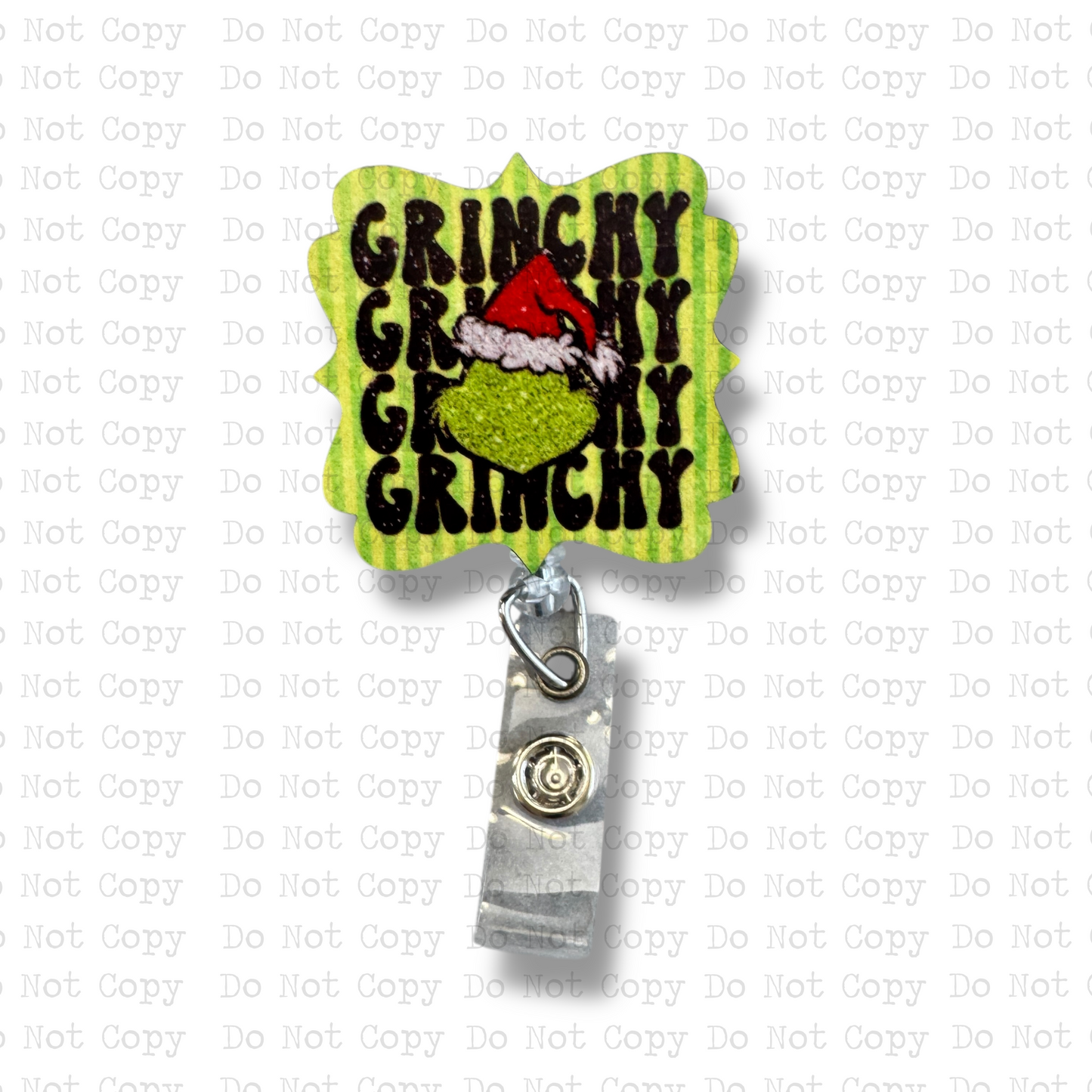 Grinchy Interchangeable Badge Button with Reel Option