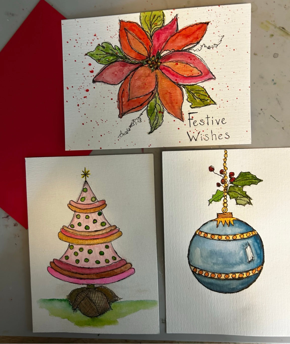 Christmas Card OR Tuscan House Watercolor Class $50 11-12-26 5:30-8:00