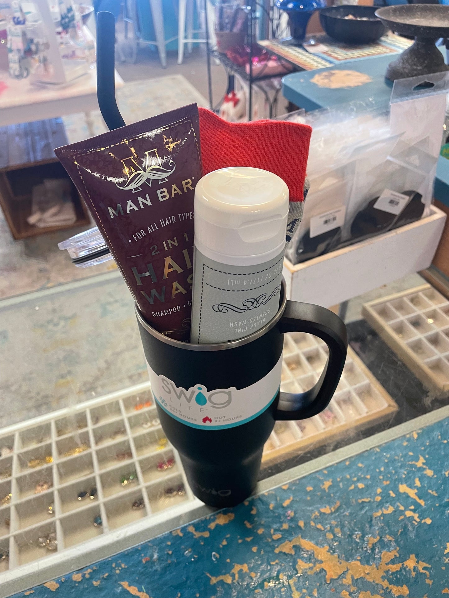 mens valentines black cup goodies