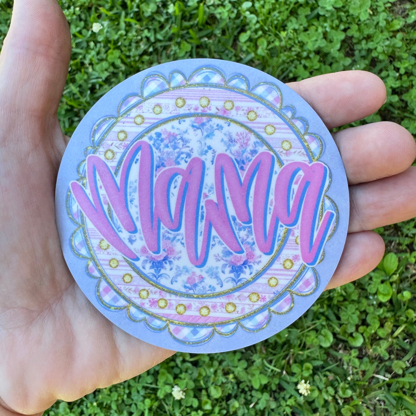 Shabby Chic Scalloped Floral Mama Coaster