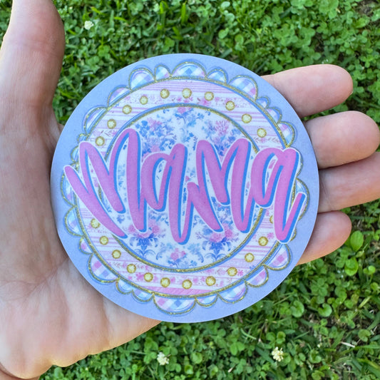 Shabby Chic Scalloped Floral Mama Coaster