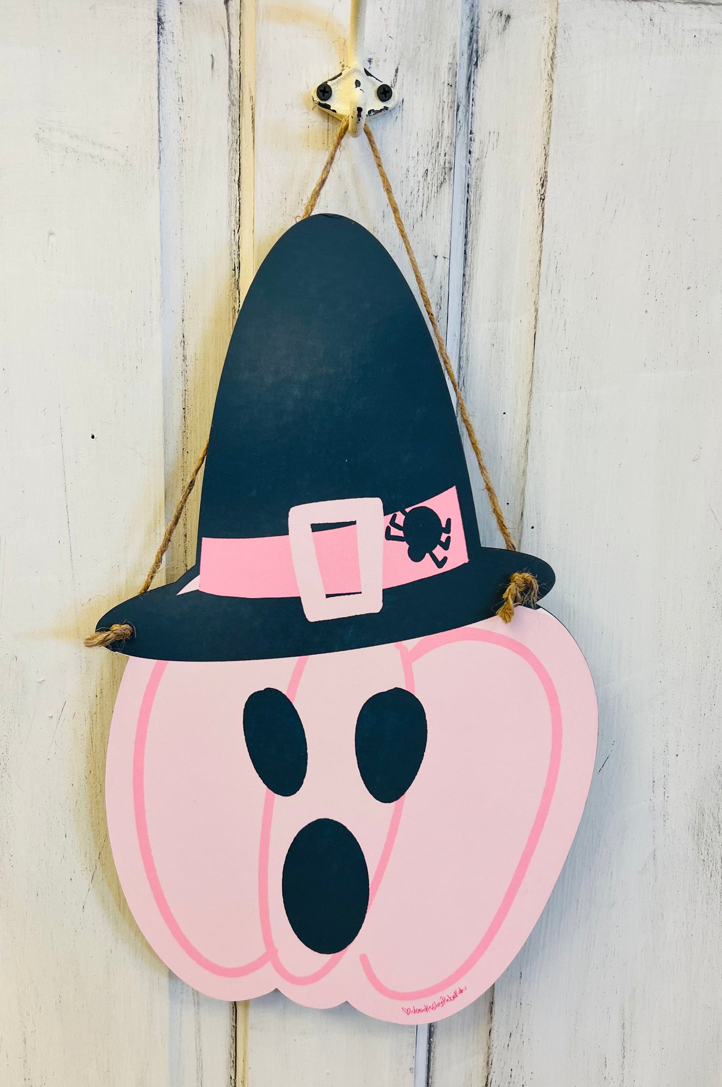 Pink Jack O Lantern Door Hanger