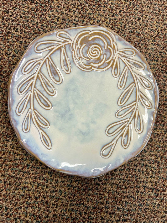 Tab Boren Rose & Leaves Detailed Plate