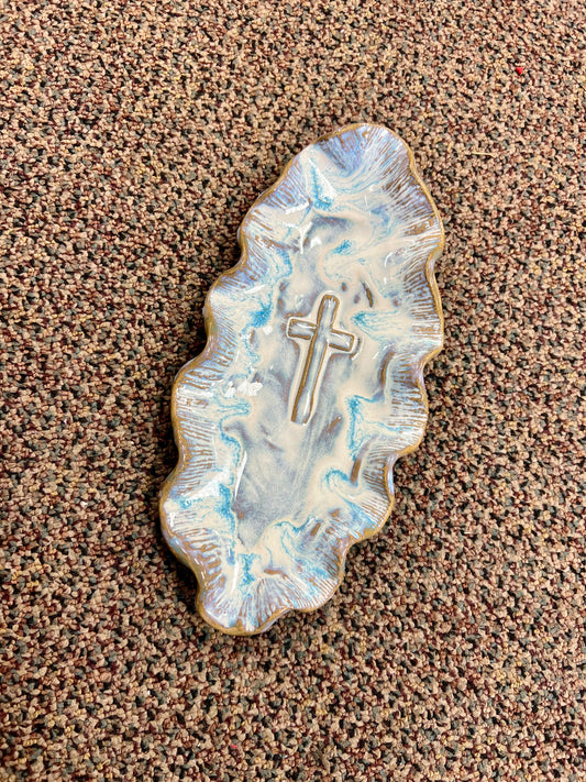 Tab Boren Ruffled Cross Oval Dish