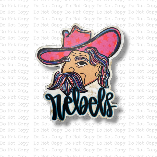 Preppy Rebel Mascot Interchangeable Badge Button with Reel Option