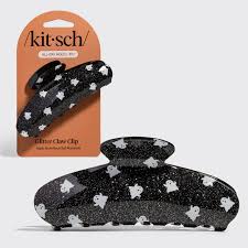 Black Glitter Ghost Claw Clip