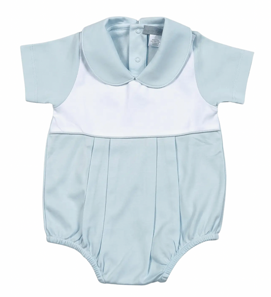 Blue & White Baby Collar Pima Bubble