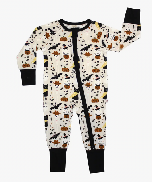 Spooky Cute Halloween Beige Bamboo Convertible Pajamas