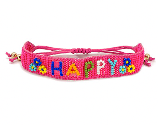 HAPPY Beaded Bracelet