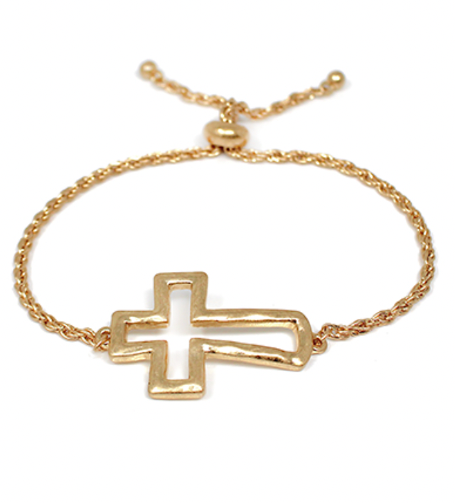 Worn Gold Cross Bracelet