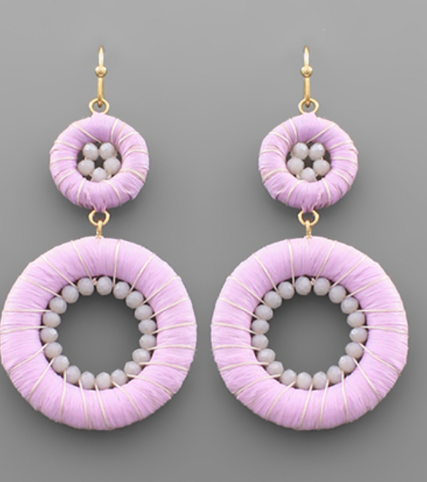 Rafia Circle Drop Earrings