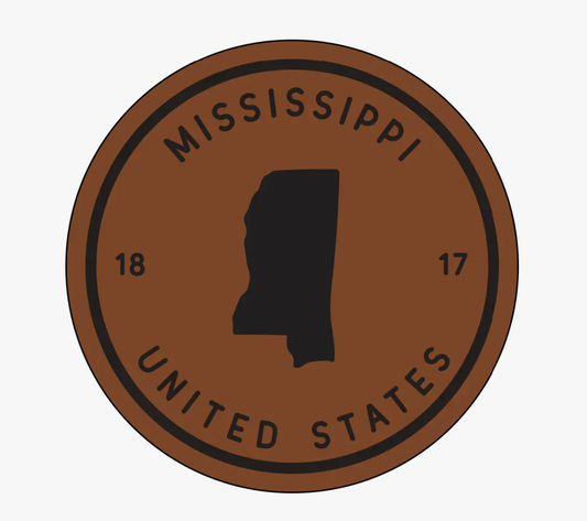 Mississippi State Silhouette Leather Coaster