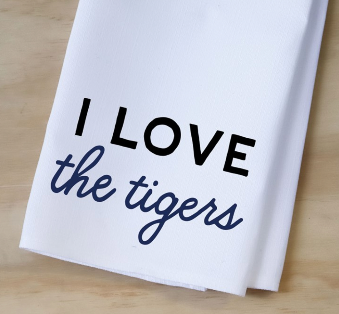 I Love the Tigers Tea Towel