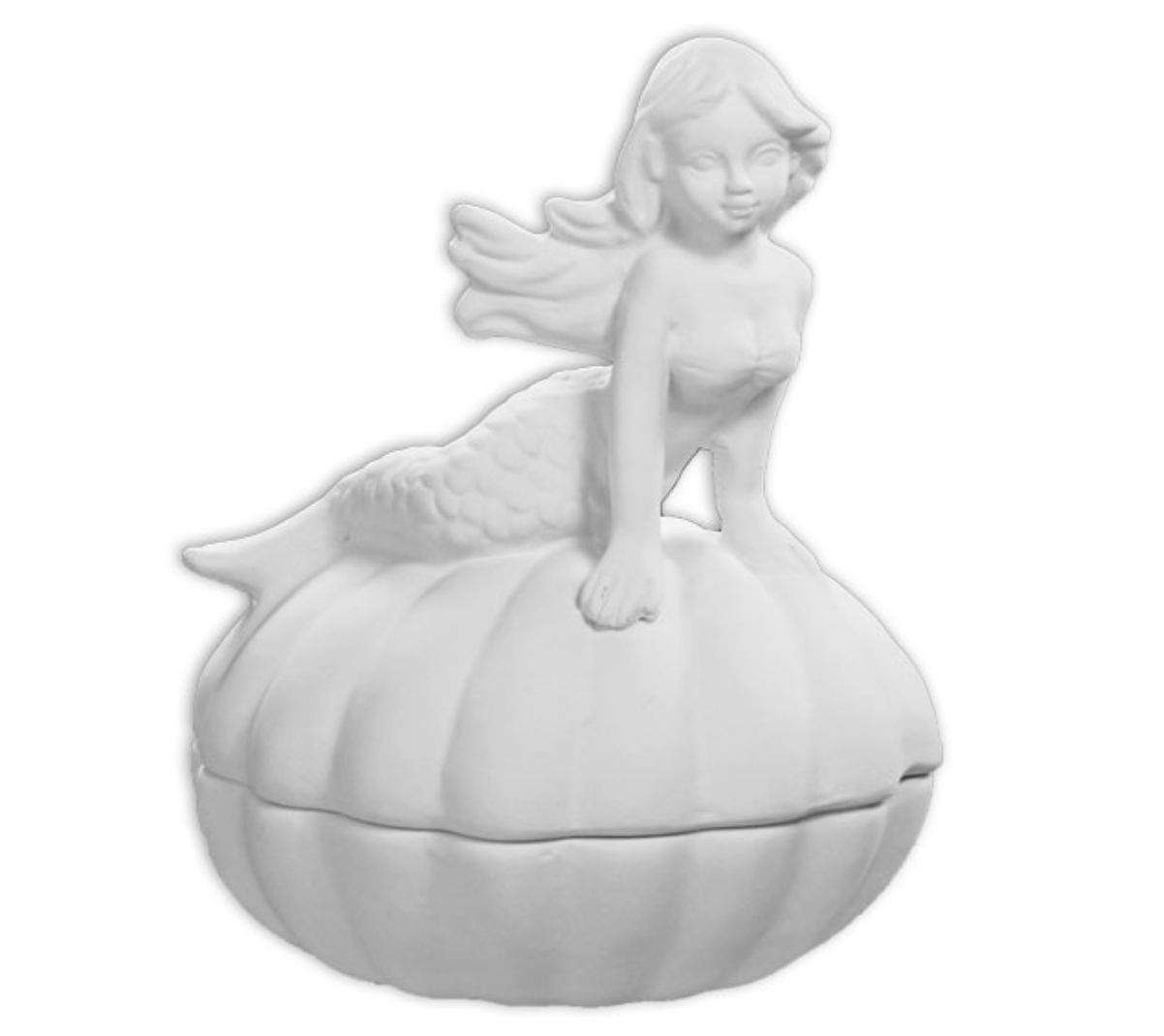 Ceramic Mermaid Shell Box