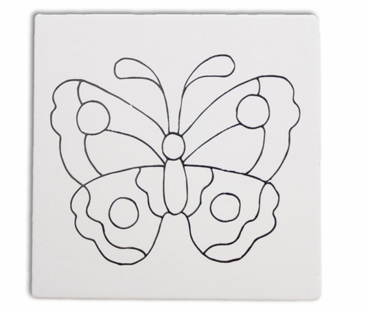 Ceramic Detailed Butterfly Tile