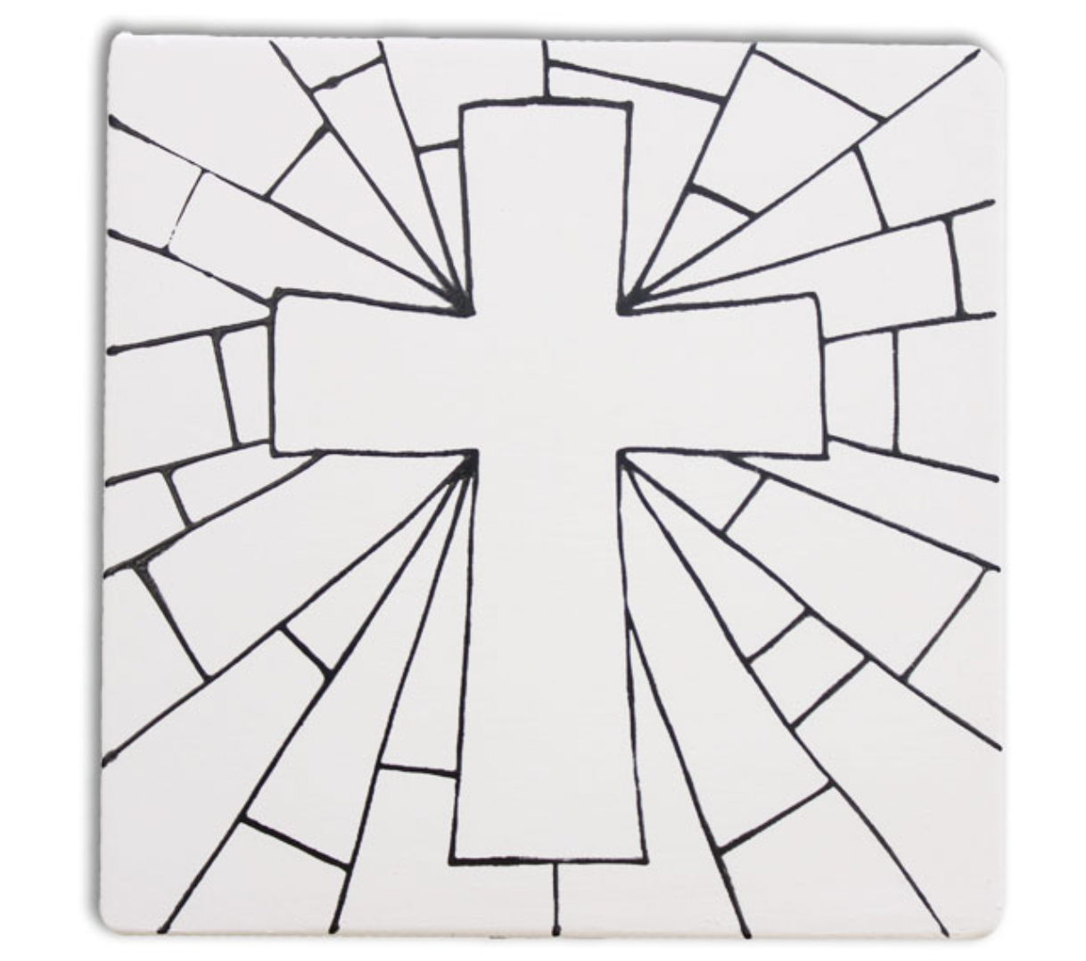 Ceramic Detailed Cross Tile