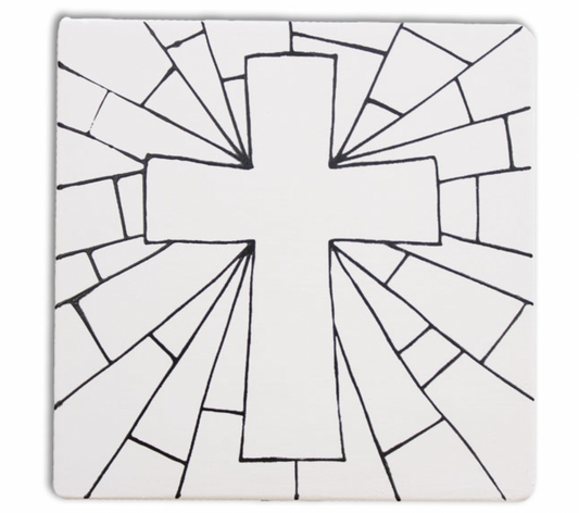 Ceramic Detailed Cross Tile