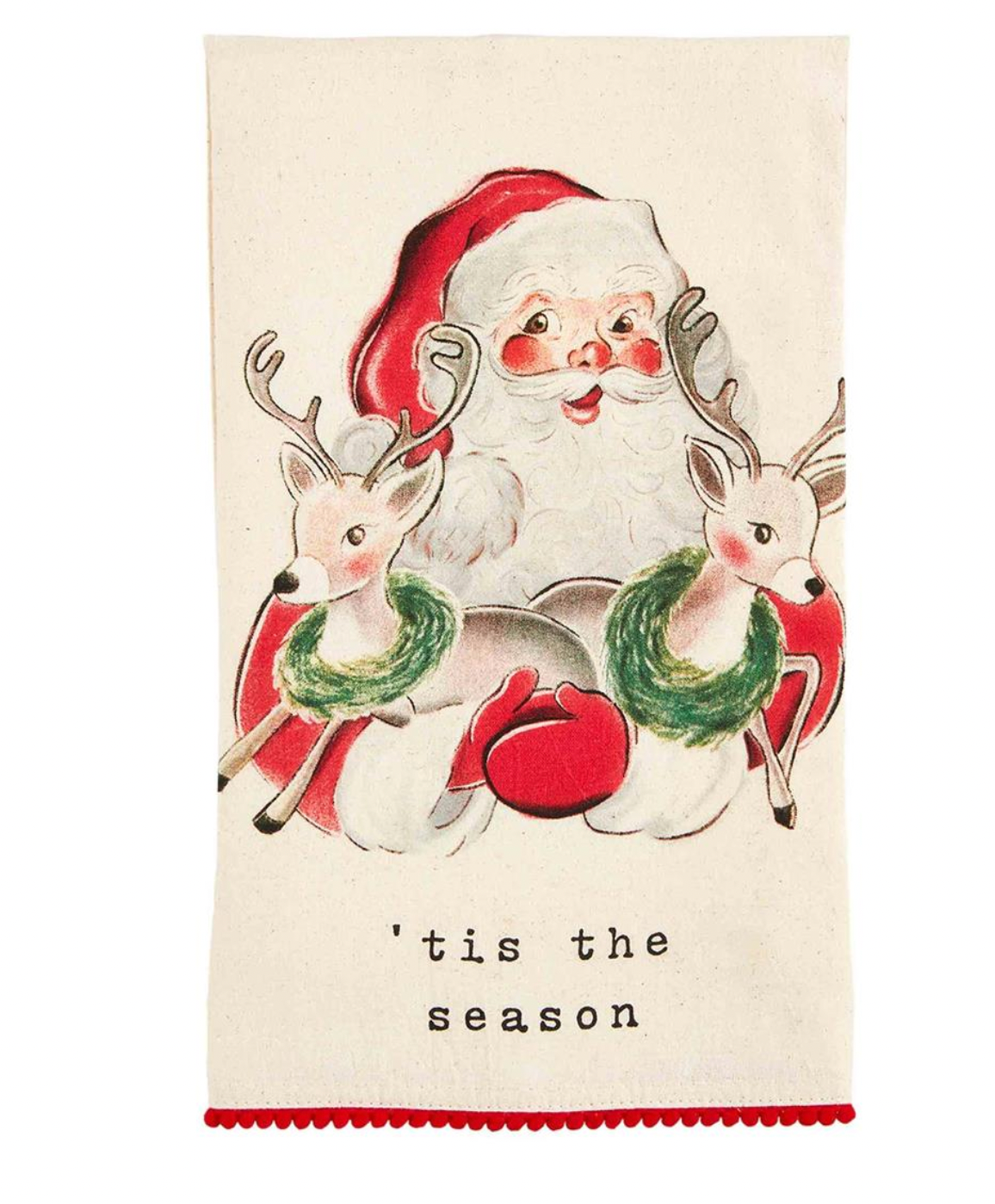 Santa Holding Deer Towel