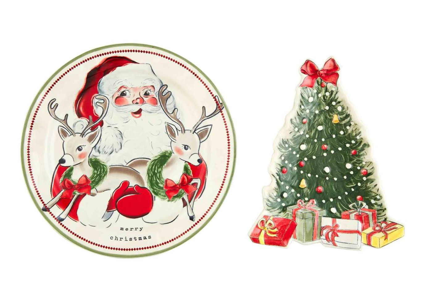 Vintage Christmas Platter Set