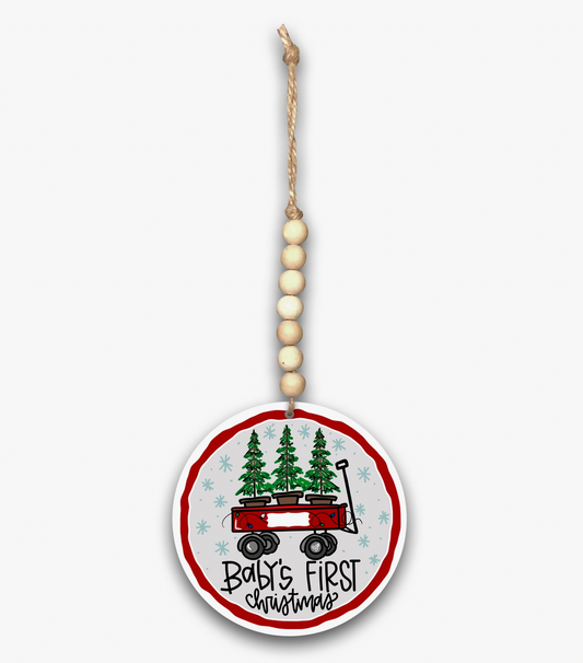 Baby's First Christmas Beaded Ornament
