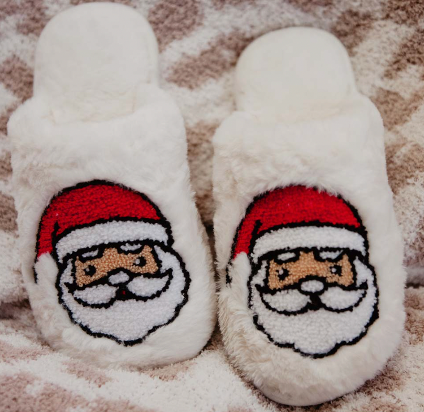 Santa Face Fur Slippers