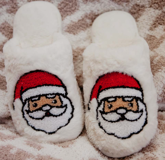 Santa Face Fur Slippers