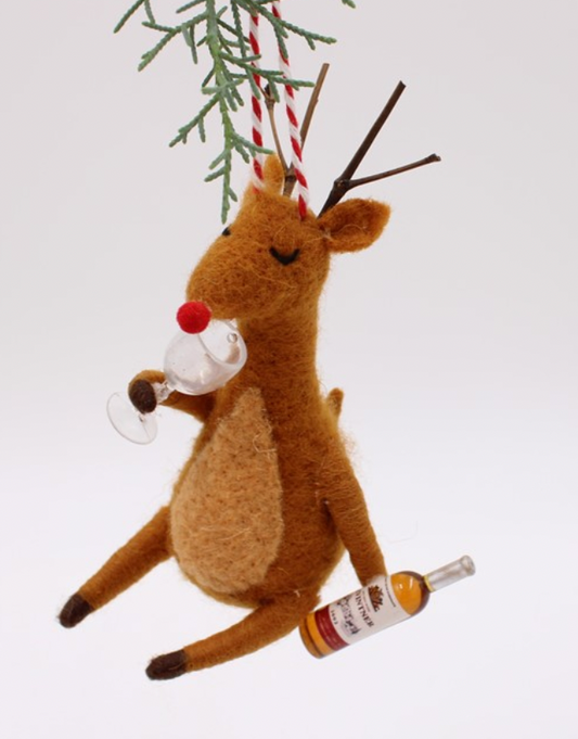 Felt Holiday Party Reindeer Ornament