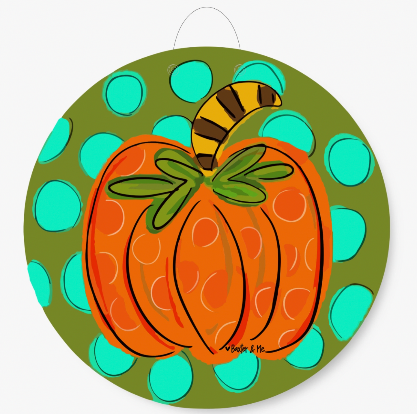 Speckled Pumpkin Door Hanger