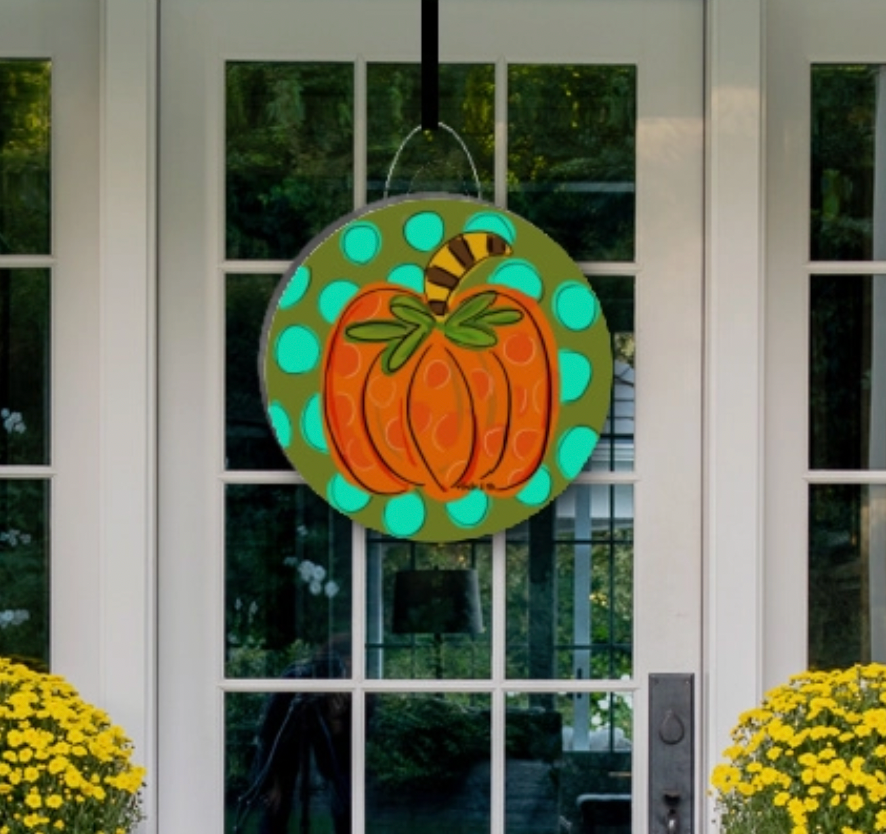 Speckled Pumpkin Door Hanger