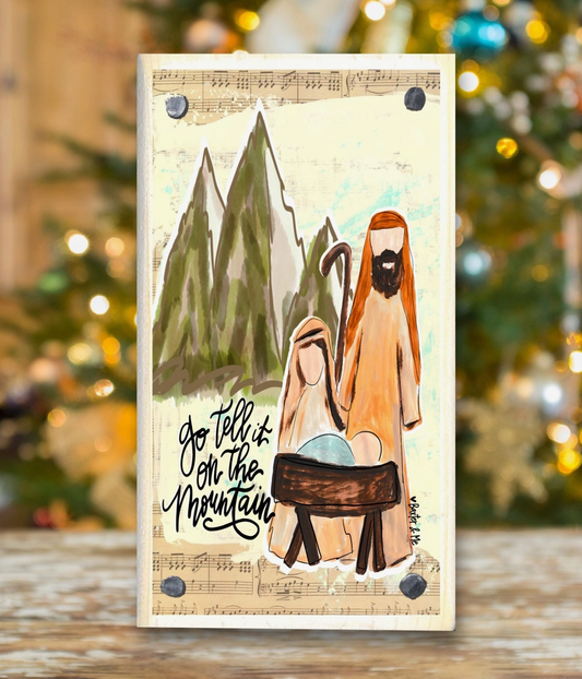 Go Tell it on the Mountain Nativity Happy Block