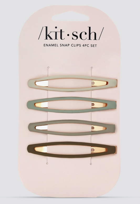 Kitsch Enamel Elongated Snap Clips