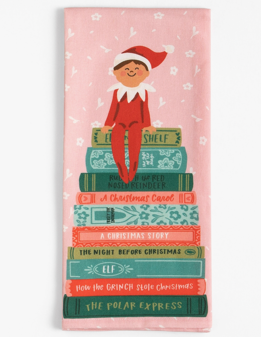 Holiday Book Stack Tea Towel