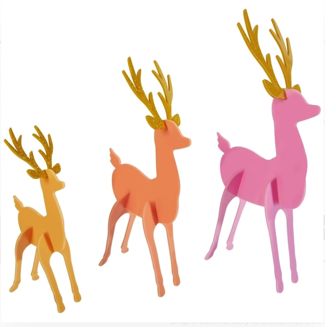 Acrylic Deer Decor Set of 3