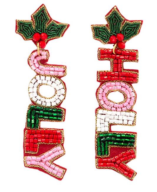 Holly Jolly Beaded Earrings