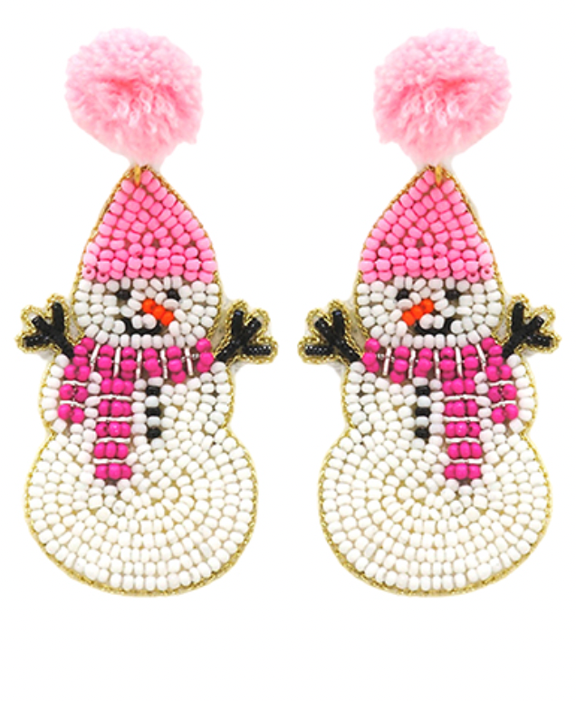 Pom Pom Snowman Earrings