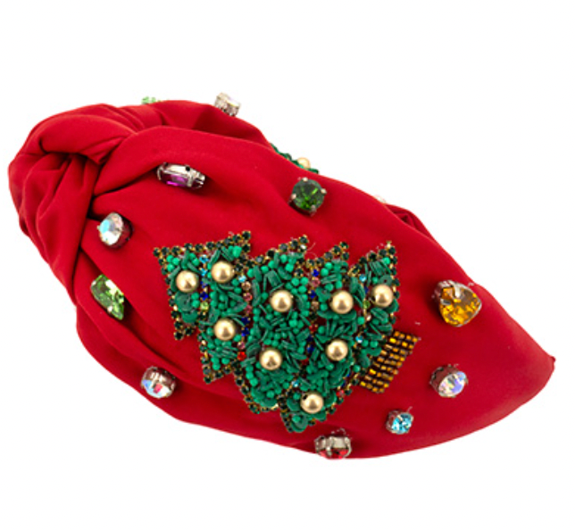 Beaded Christmas Tree Headband