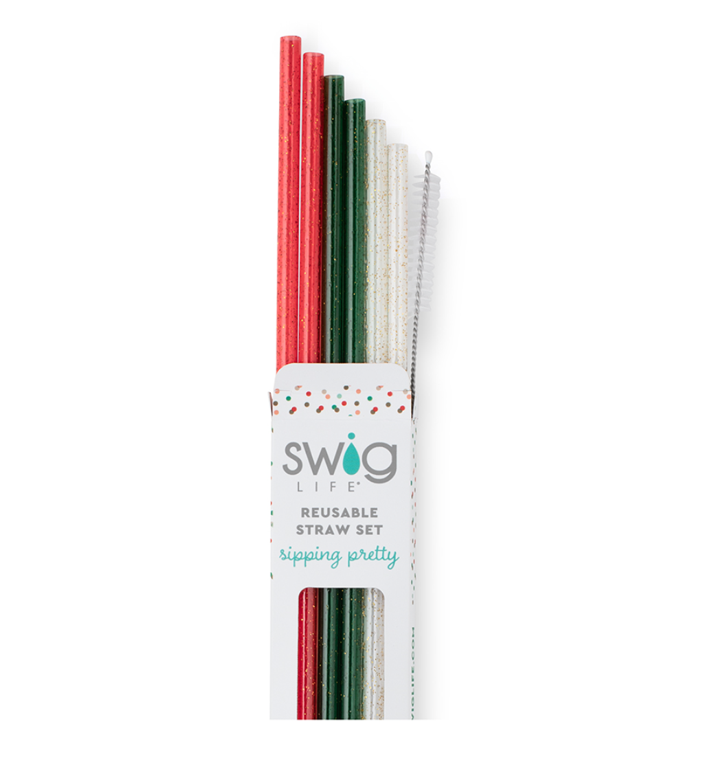 Christmas Reusable Straw Set