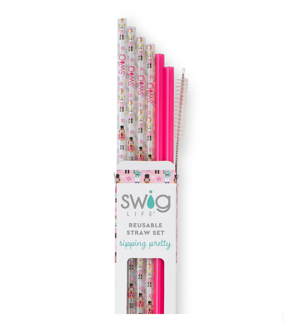 Christmas Reusable Straw Set