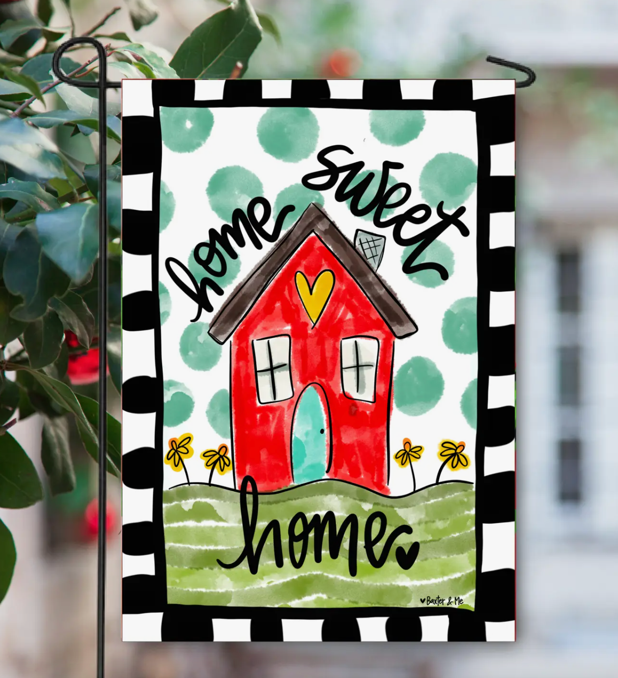 Red Home Sweet Home Garden Flag