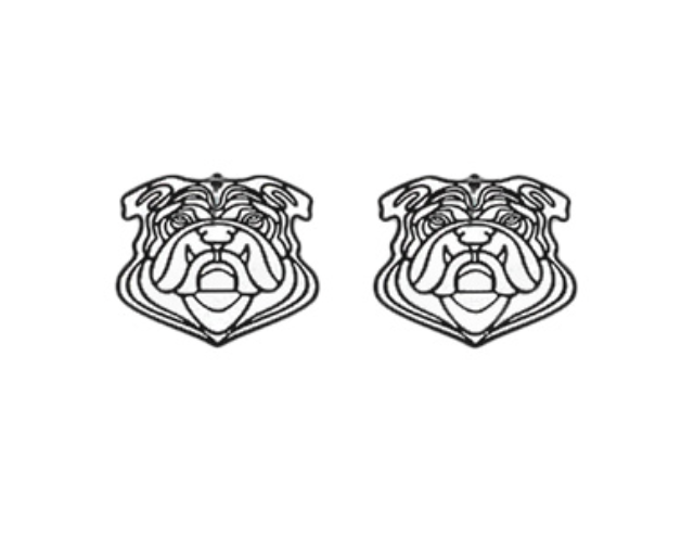 Bulldog Outline Earrings