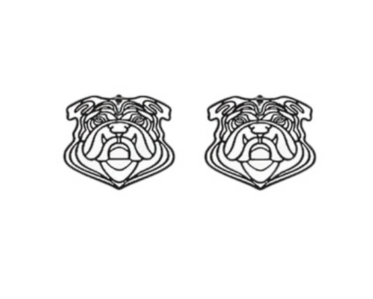 Bulldog Outline Earrings